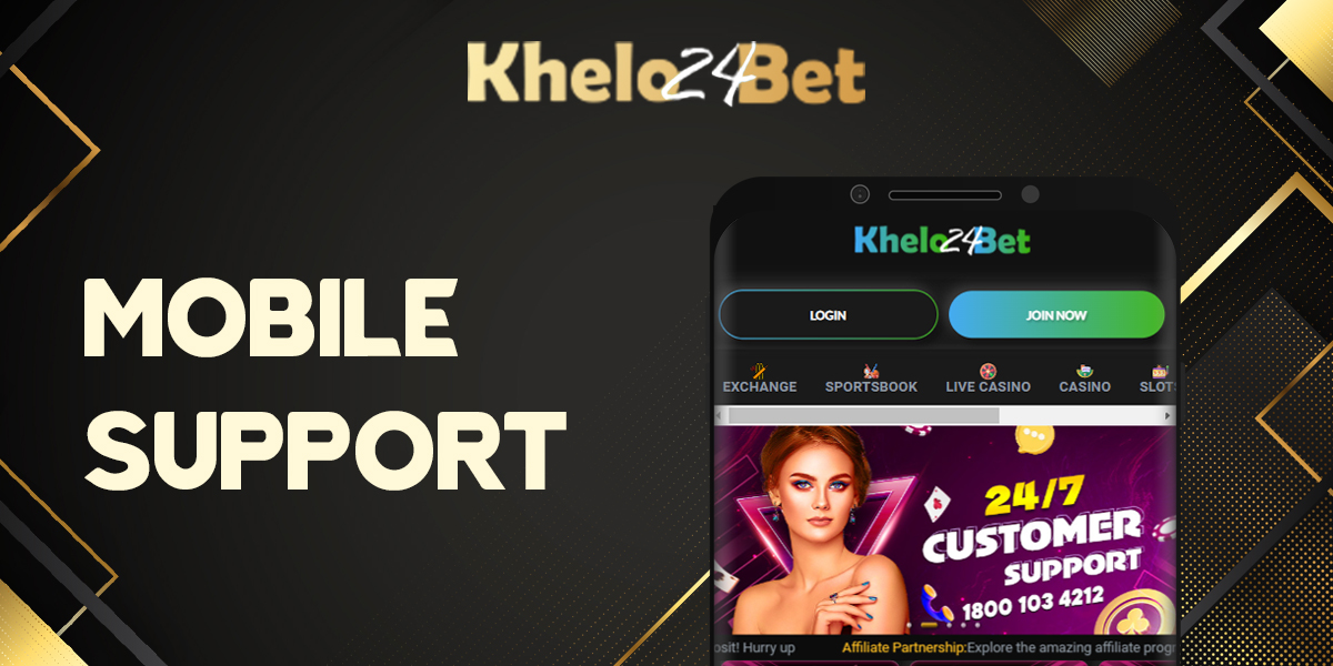 Support service in Khelo24bet mobile app for Indian users