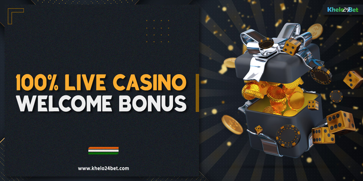 Khelo24bet offers a 100% live casino welcome bonus for players from India
