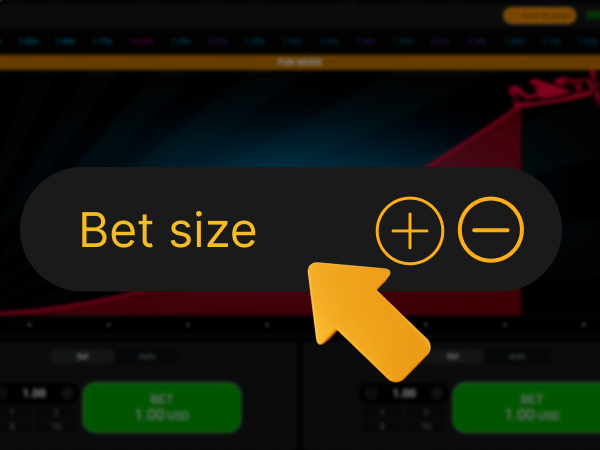 Bet size selection screen in Aviator game on Khelo24Bet, step 5