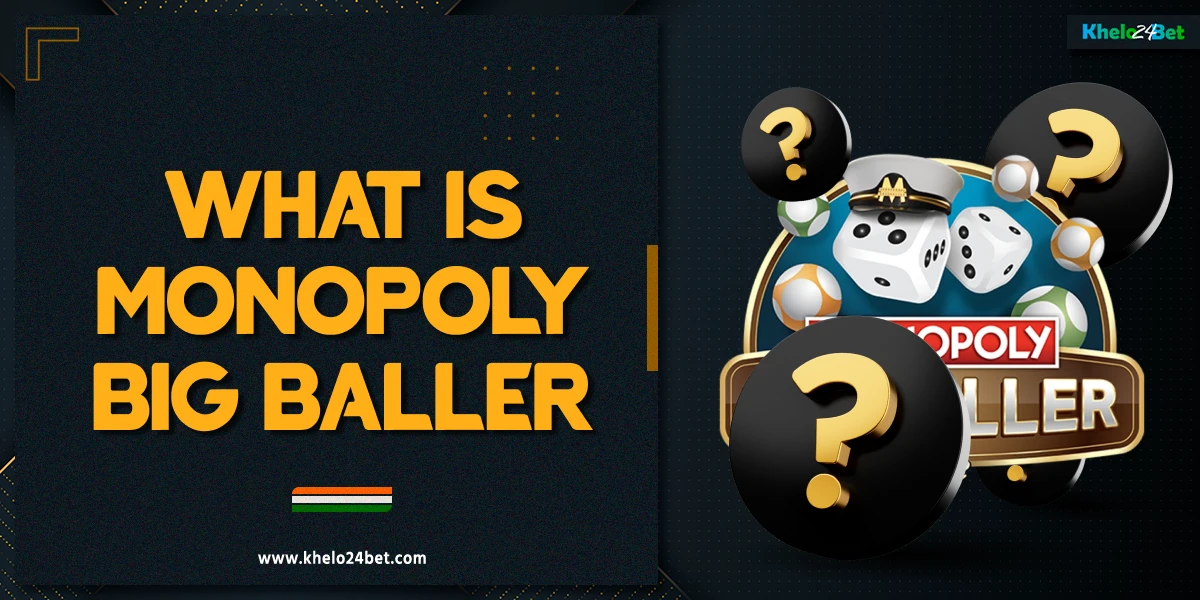 Monopoly Big Baller icon surrounded by black and gold question marks on a dark background with yellow and white abstract elements, what is Monopoly Big Baller